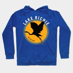 Lake Richie in Michigan Heron Sunrise Hoodie